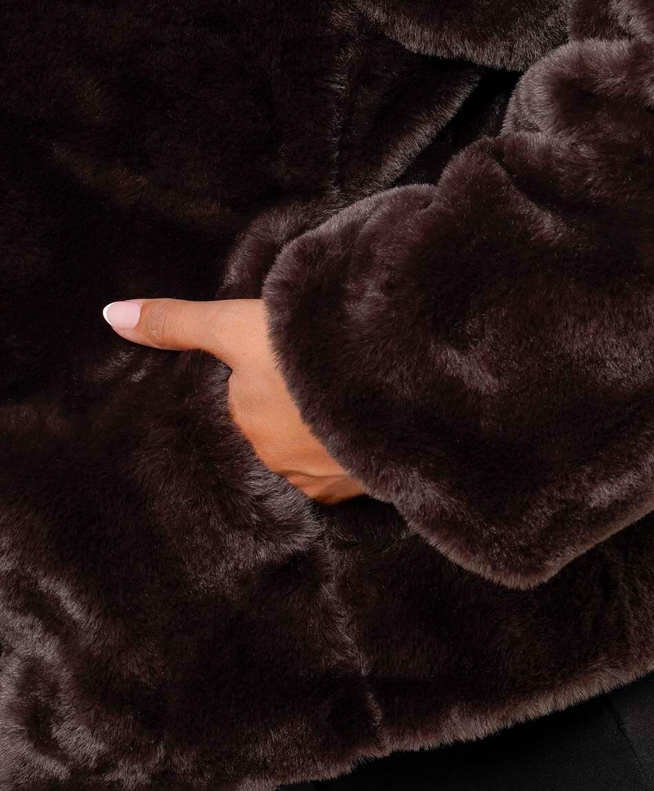 Chaqueta mujer abrigada caf&eacute;
