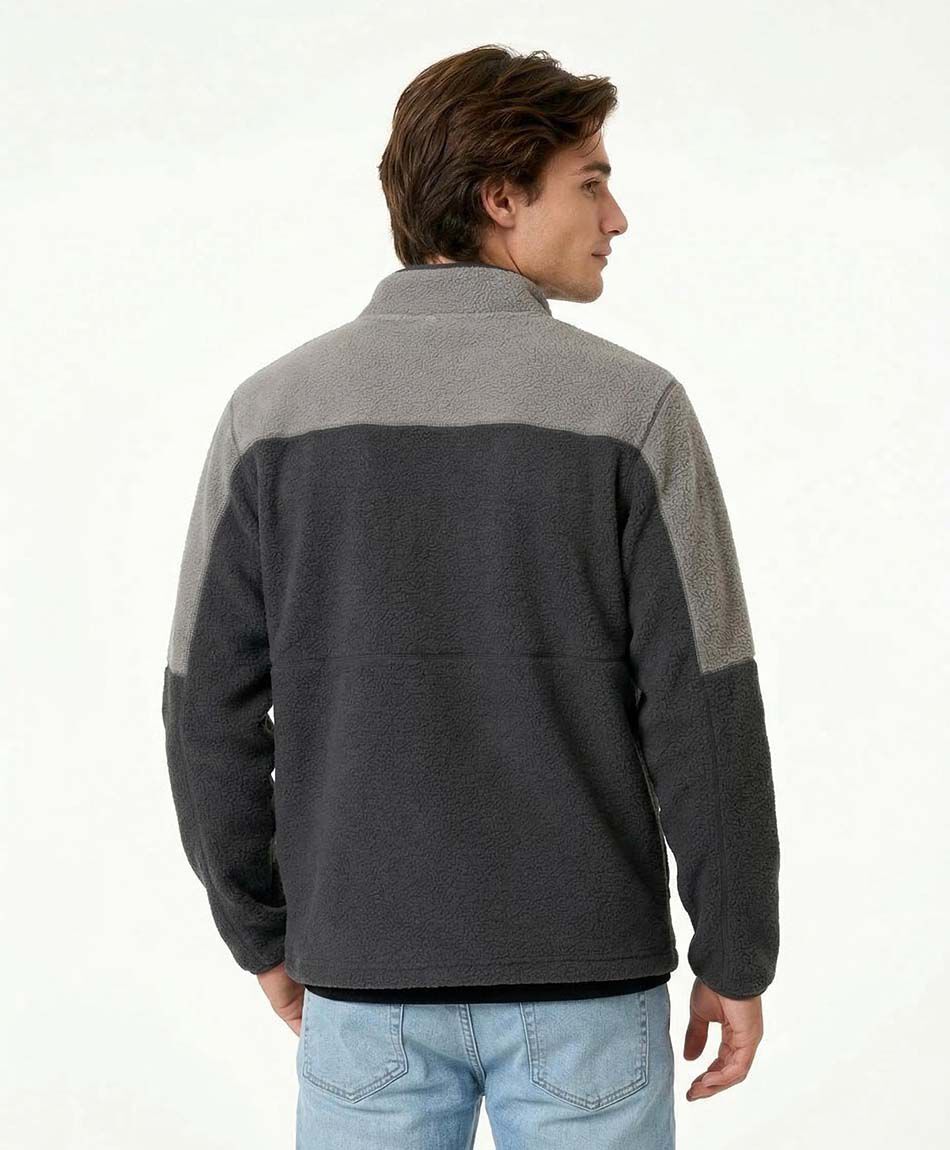 Chaqueta hombre polar bicolor bolsillo