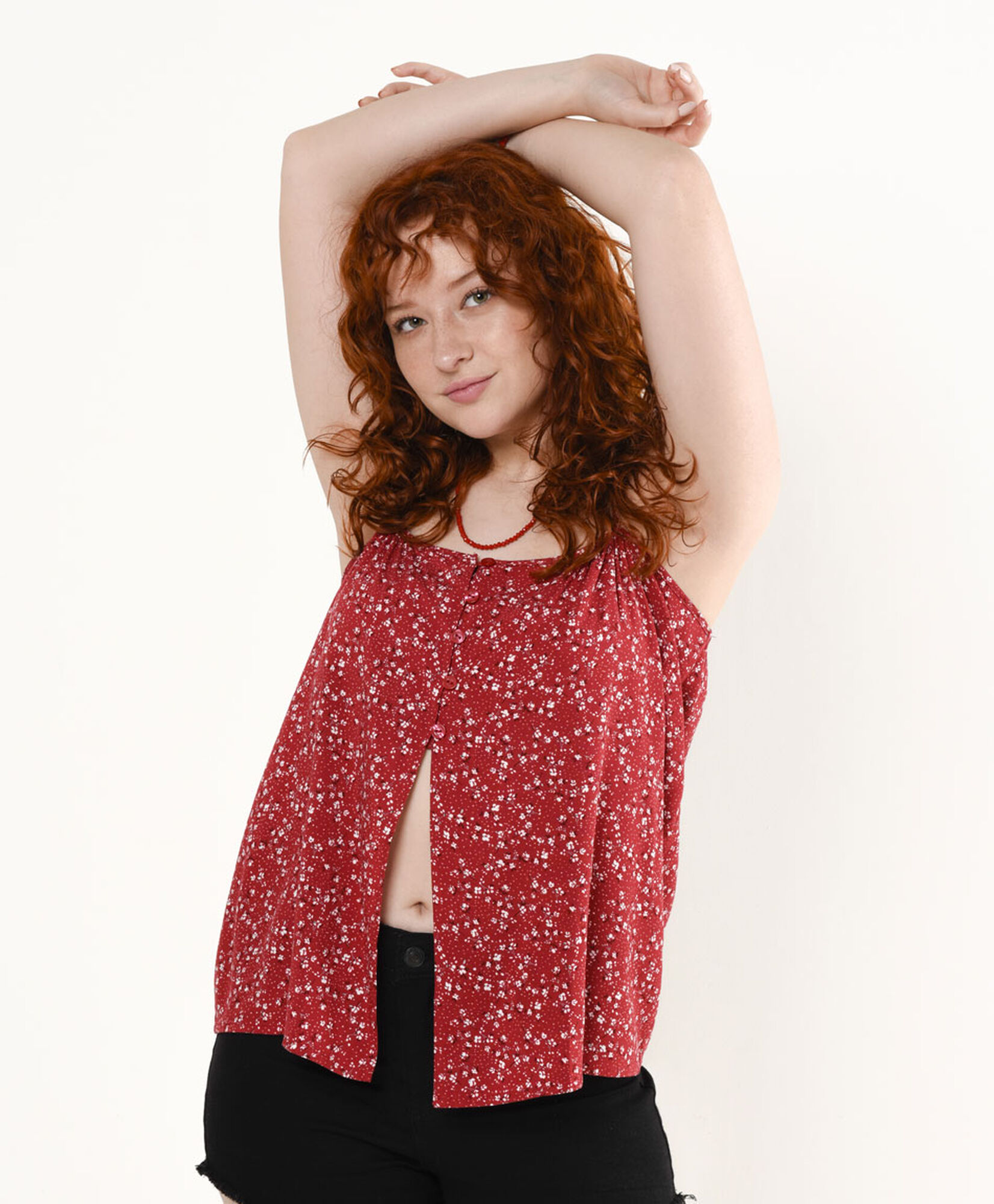 Blusa mujer floreada abierta Blusa mujer floreada abierta