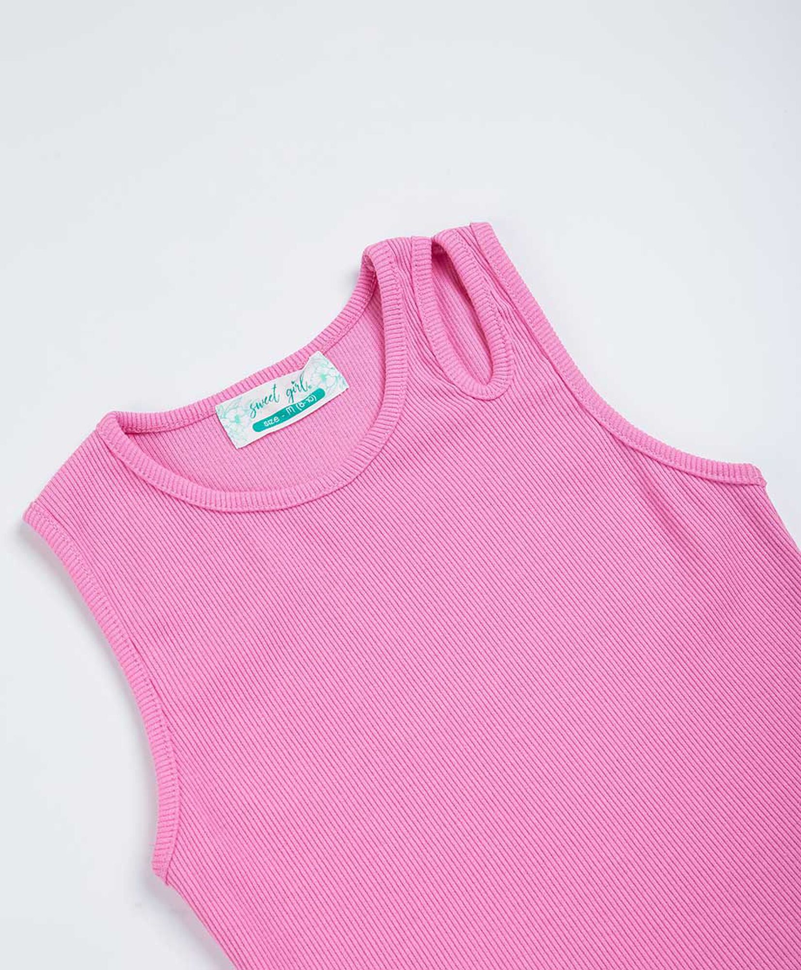 Polera niña cut out rosada Polera niña cut out rosada