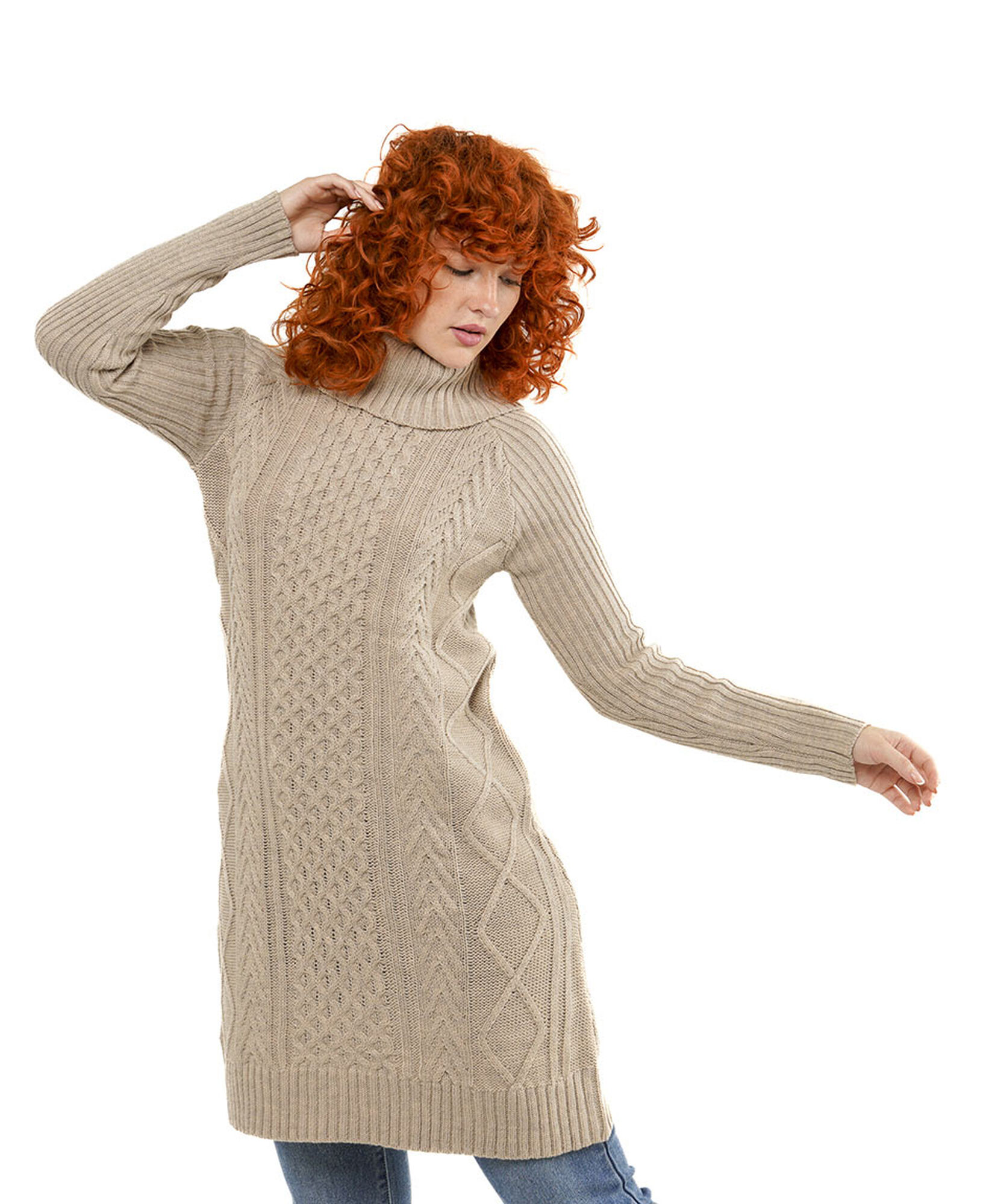 Sweater mujer trenzado extra largo Sweater mujer trenzado extra largo