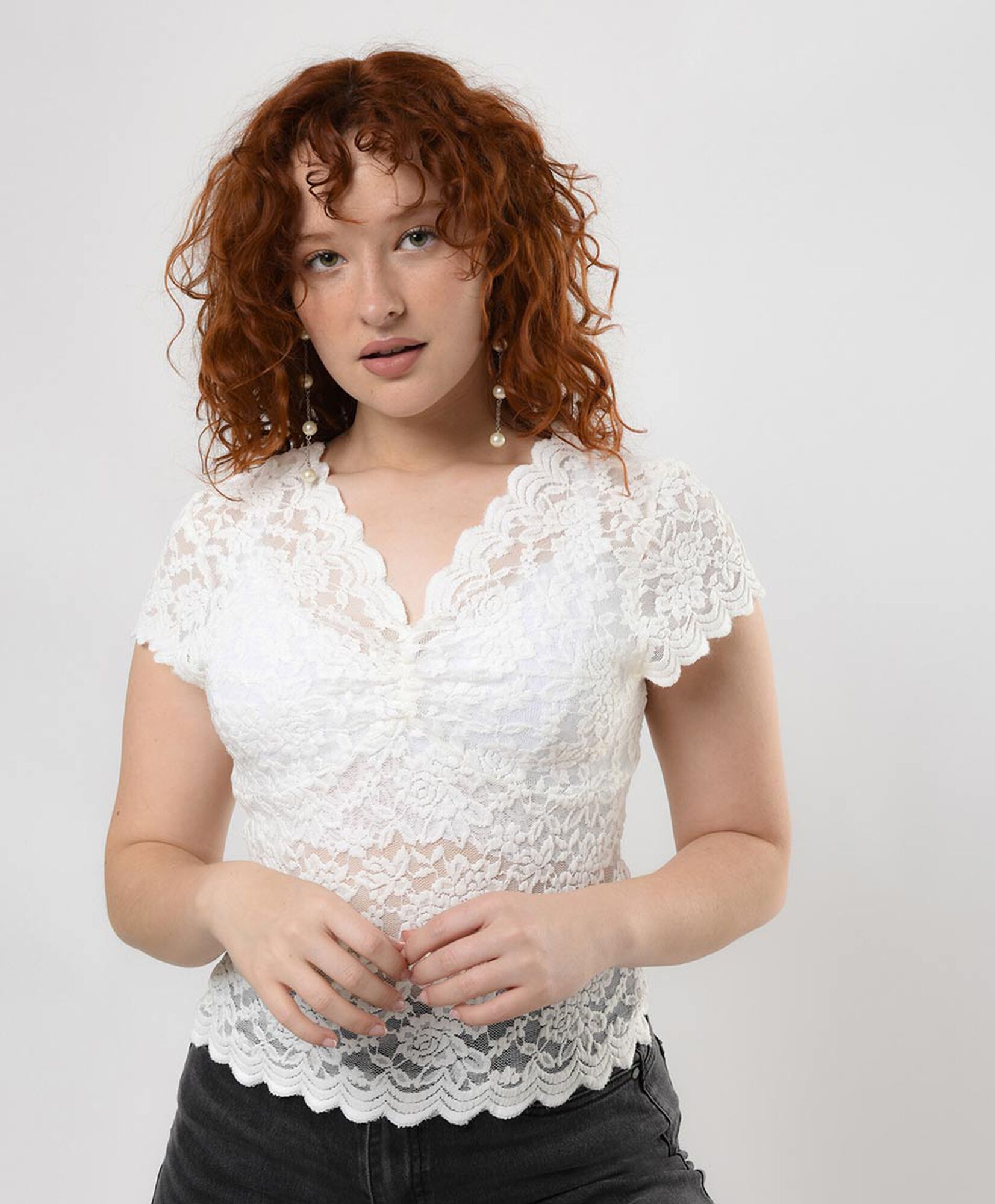 Polera mujer full encaje blanca Polera mujer full encaje blanca