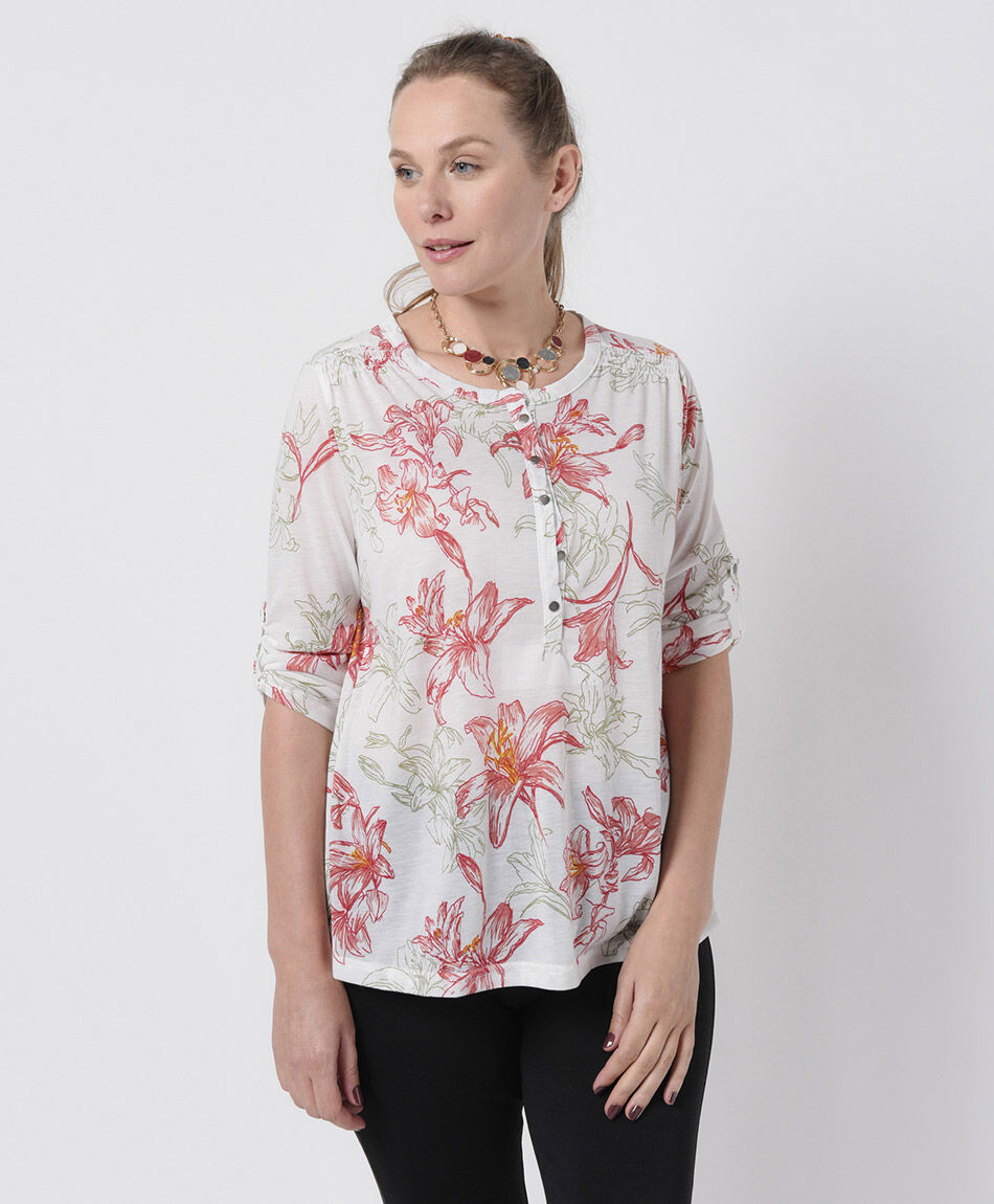 Polera mujer floreada