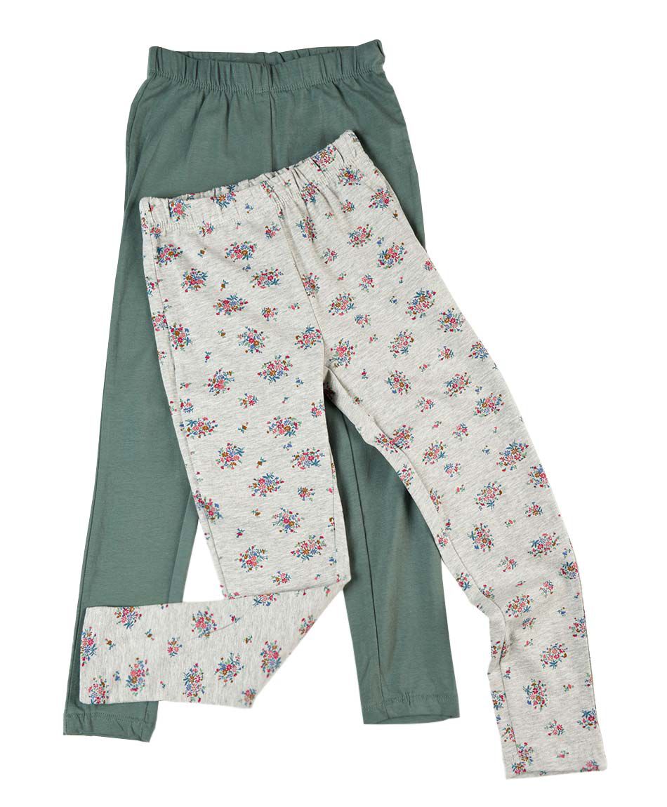 Pack 2 leggins ni&ntilde;a florcitas