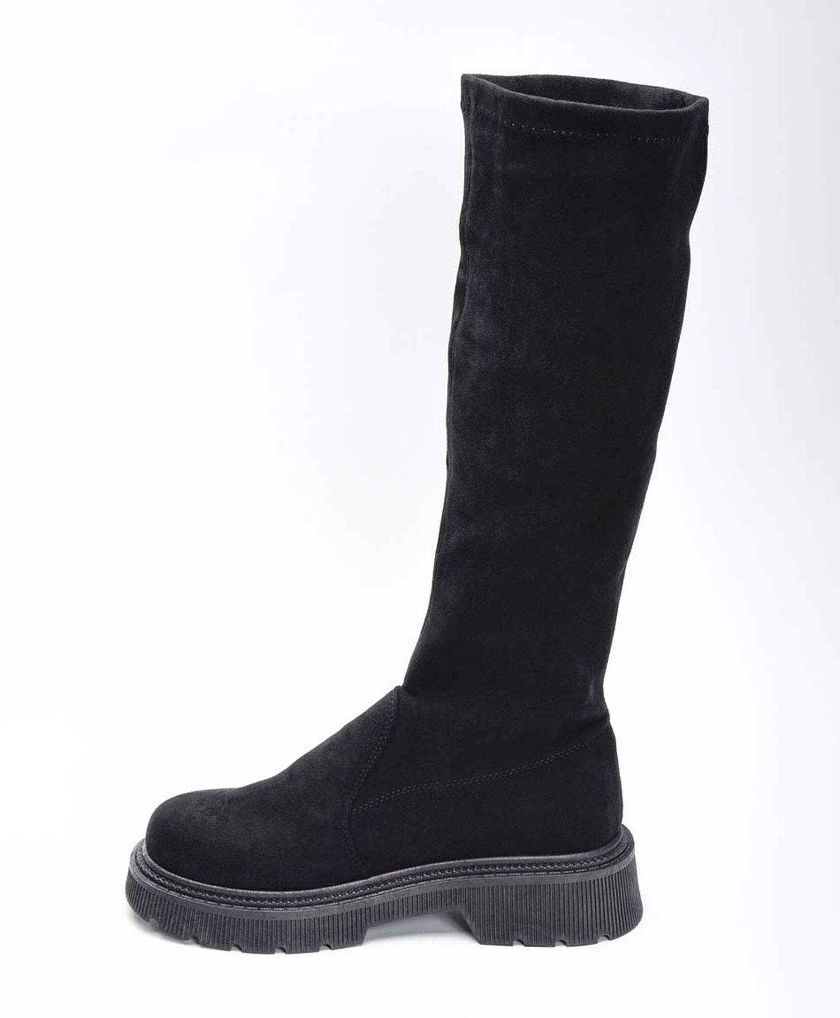 Bota alta mujer gamuza taco cuadrado Bota alta mujer gamuza taco cuadrado