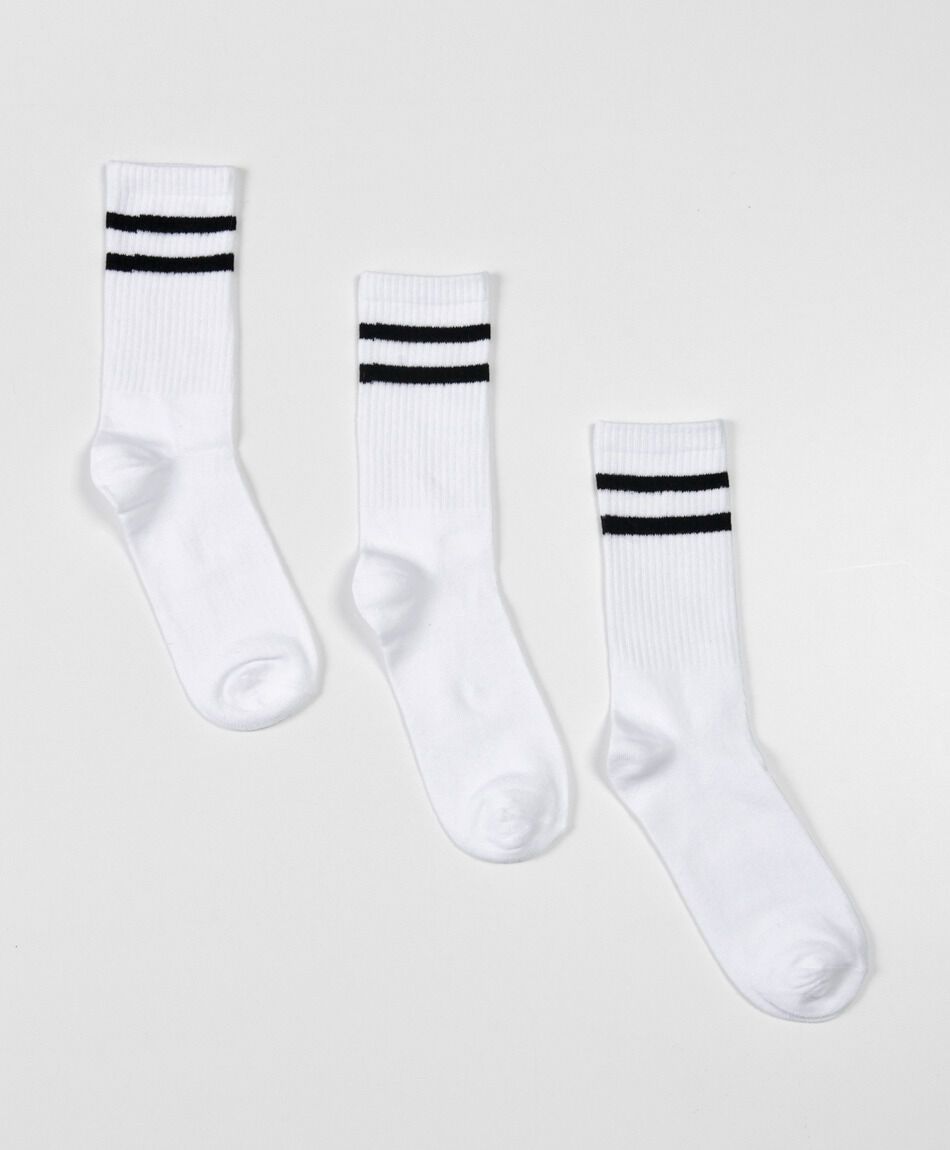Pack 3 calcetines mujer tenis blanco