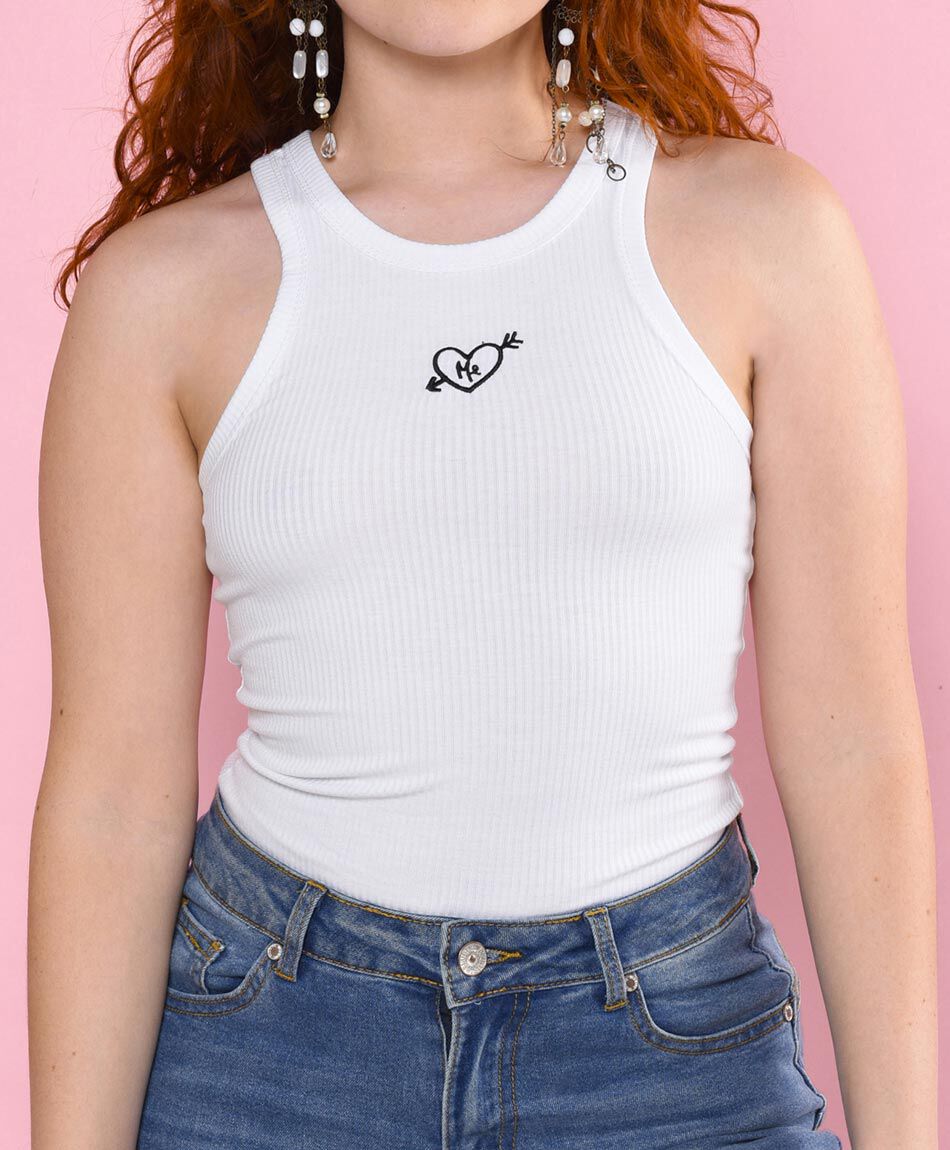 Top sin mangas cuello redondo