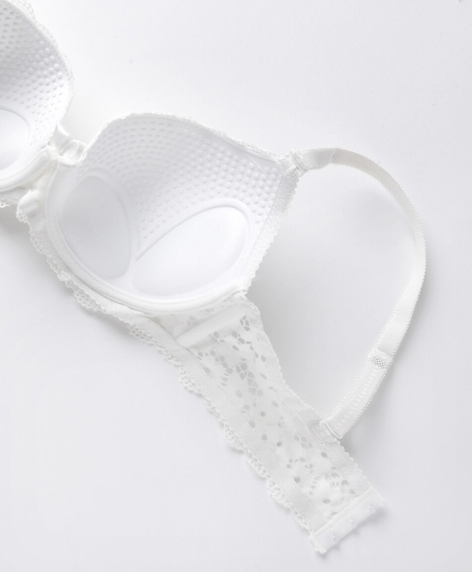 Sost&eacute;n mujer florcitas push up escote coraz&oacute;n