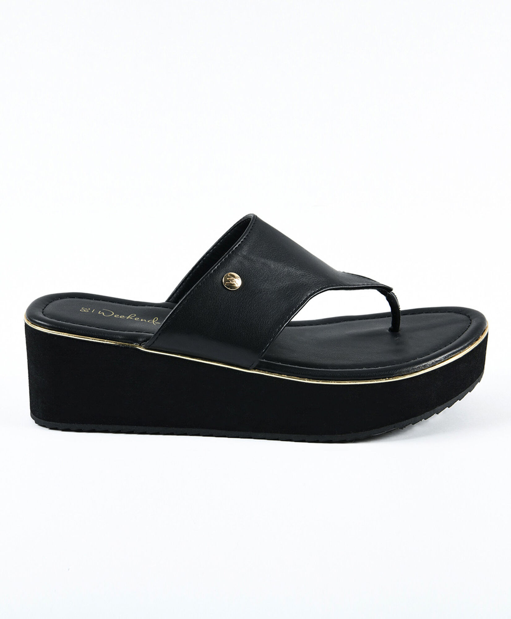 Sandalias mujer línea dorada plataforma Sandalias mujer línea dorada plataforma