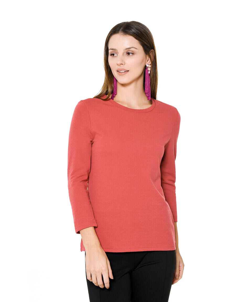 Polera textura elasticada