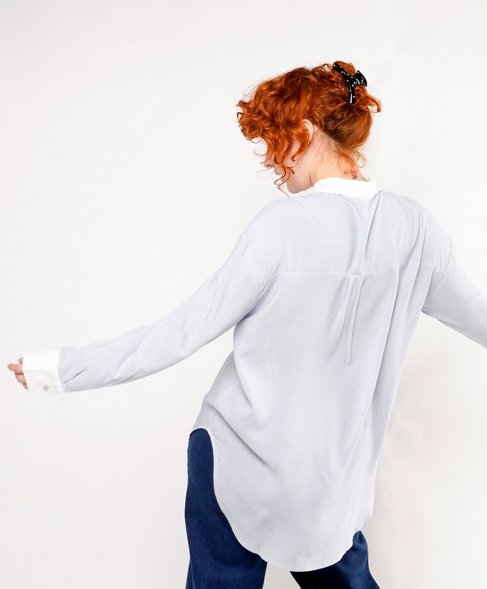 Blusa mujer blue contraste