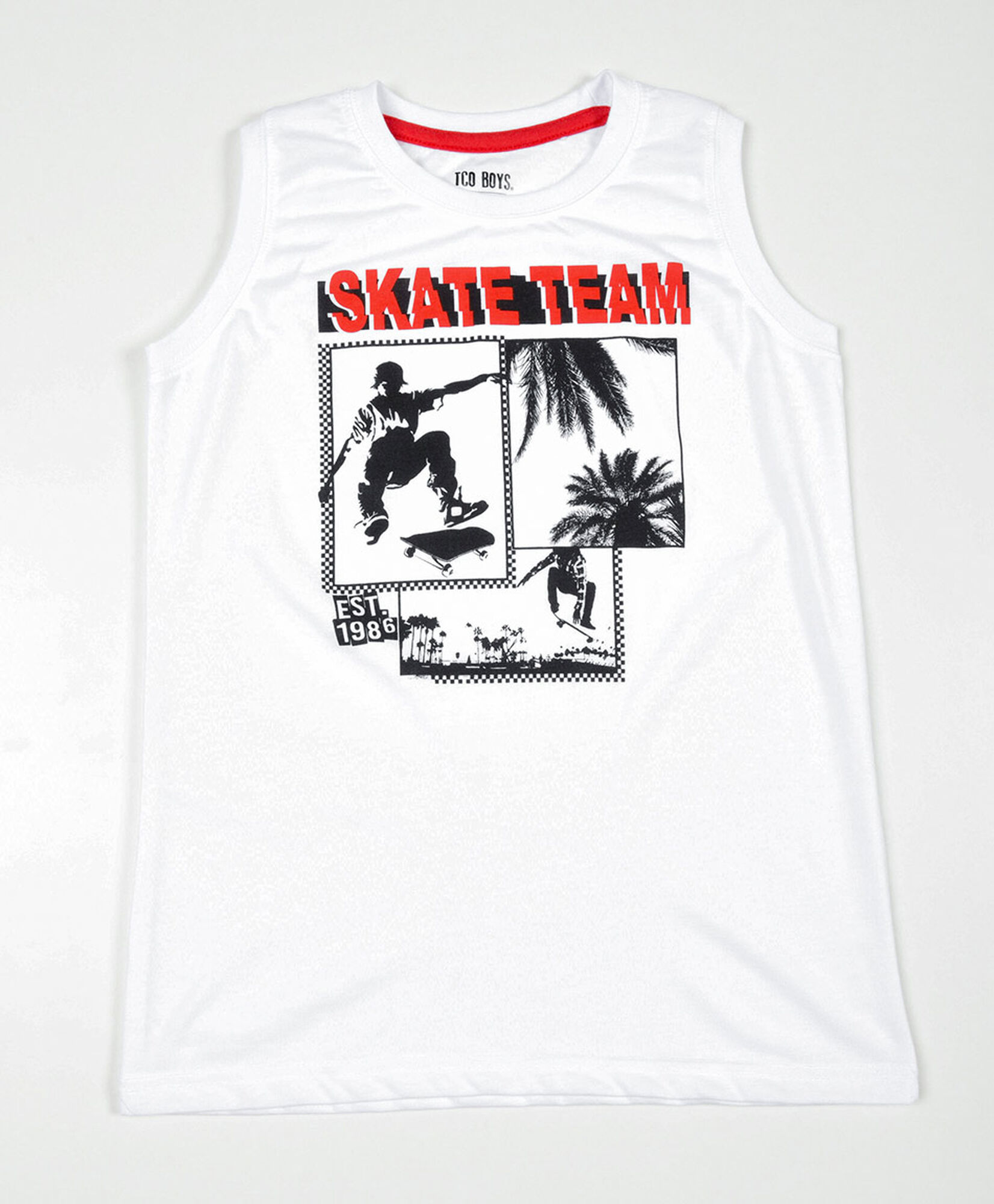 Polera niño skate team sin mangas Polera niño skate team sin mangas
