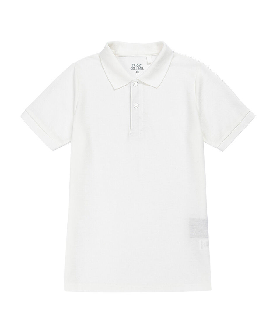 Polera escolar cuello polo blanca