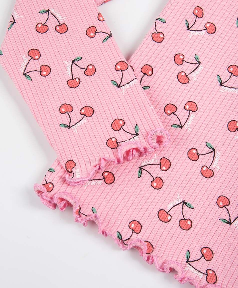 Polera ni&ntilde;a manga larga cerezas