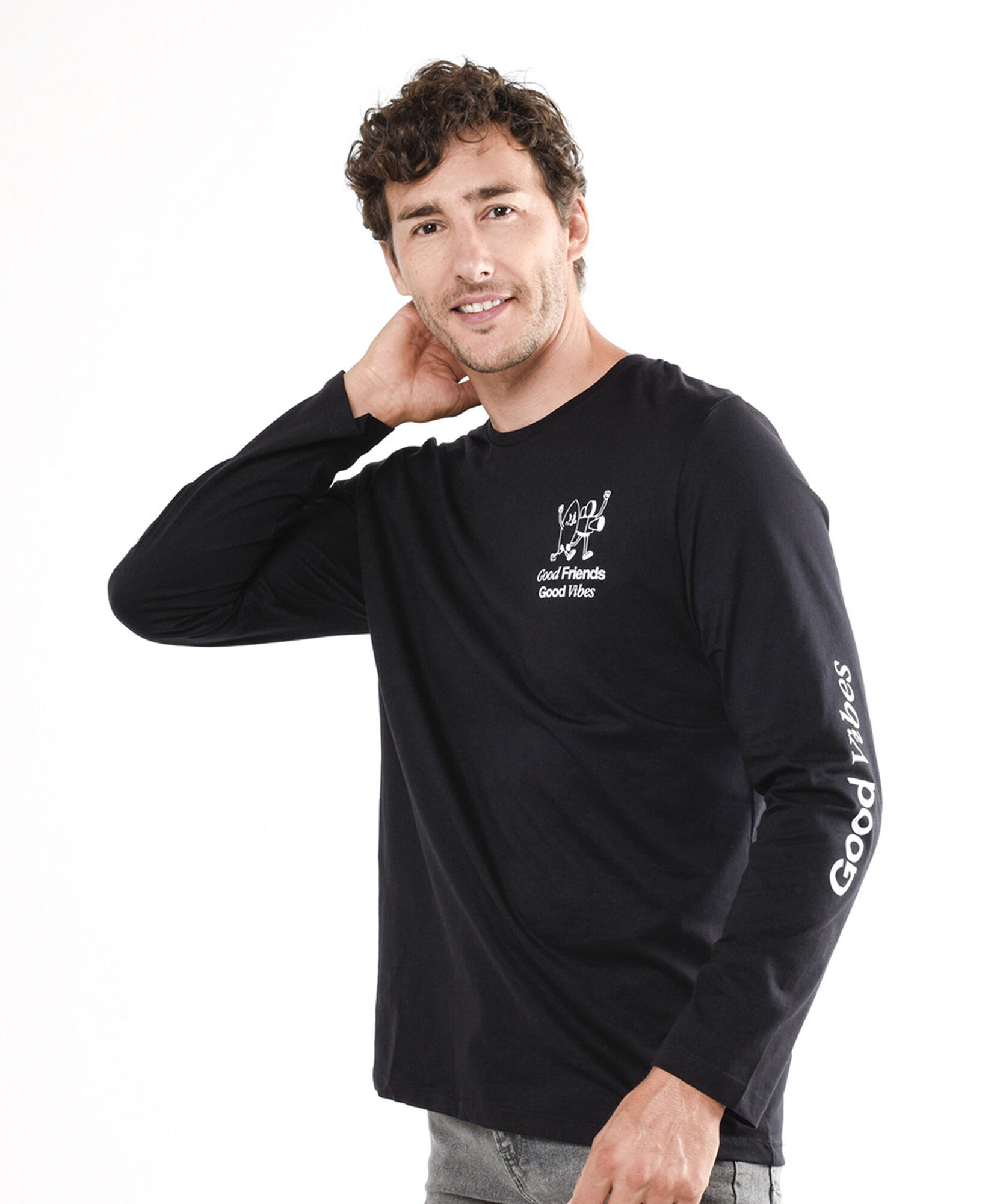 Polera hombre manga estampada Polera hombre manga estampada
