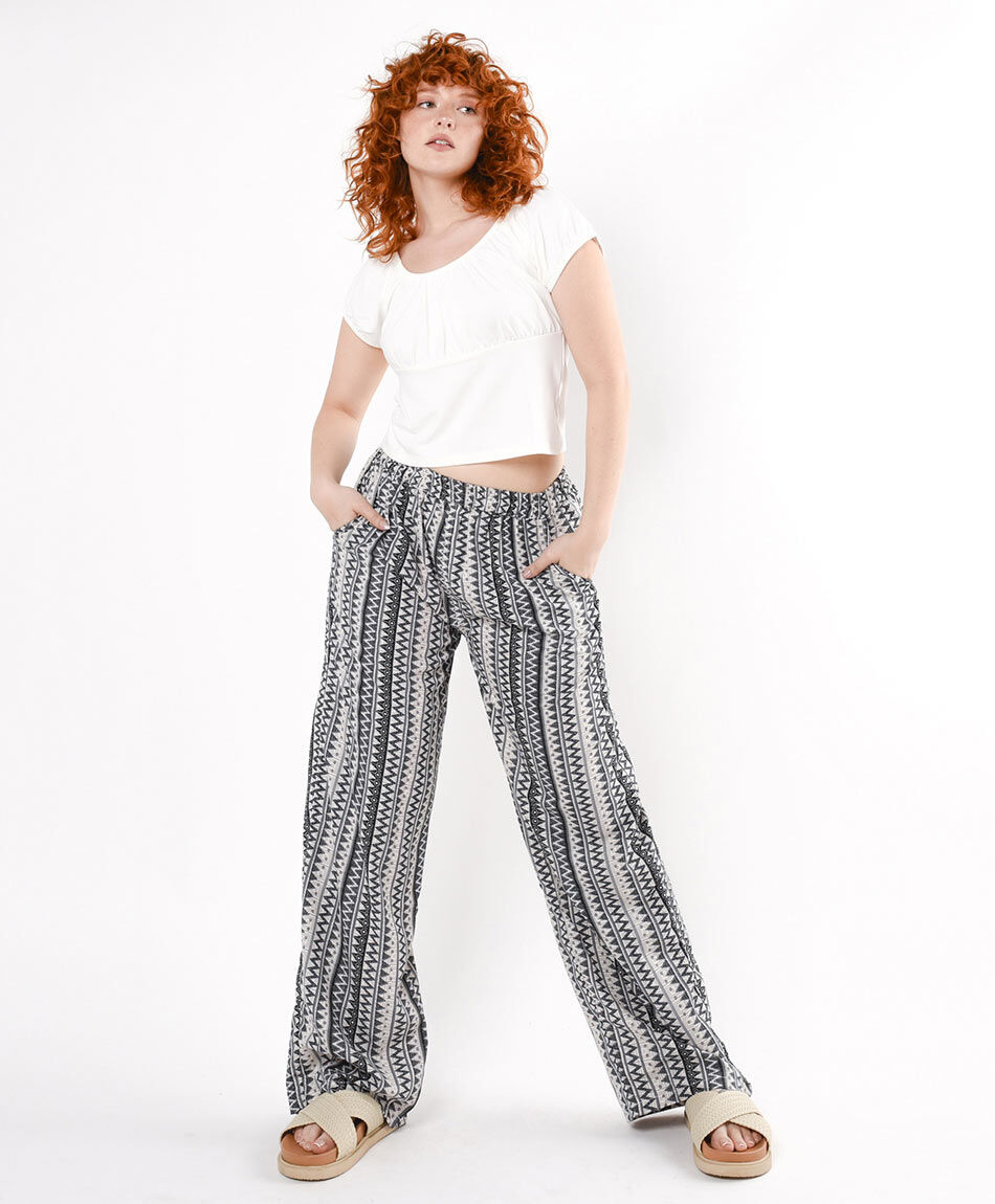 Pantalón mujer estampado geométrico