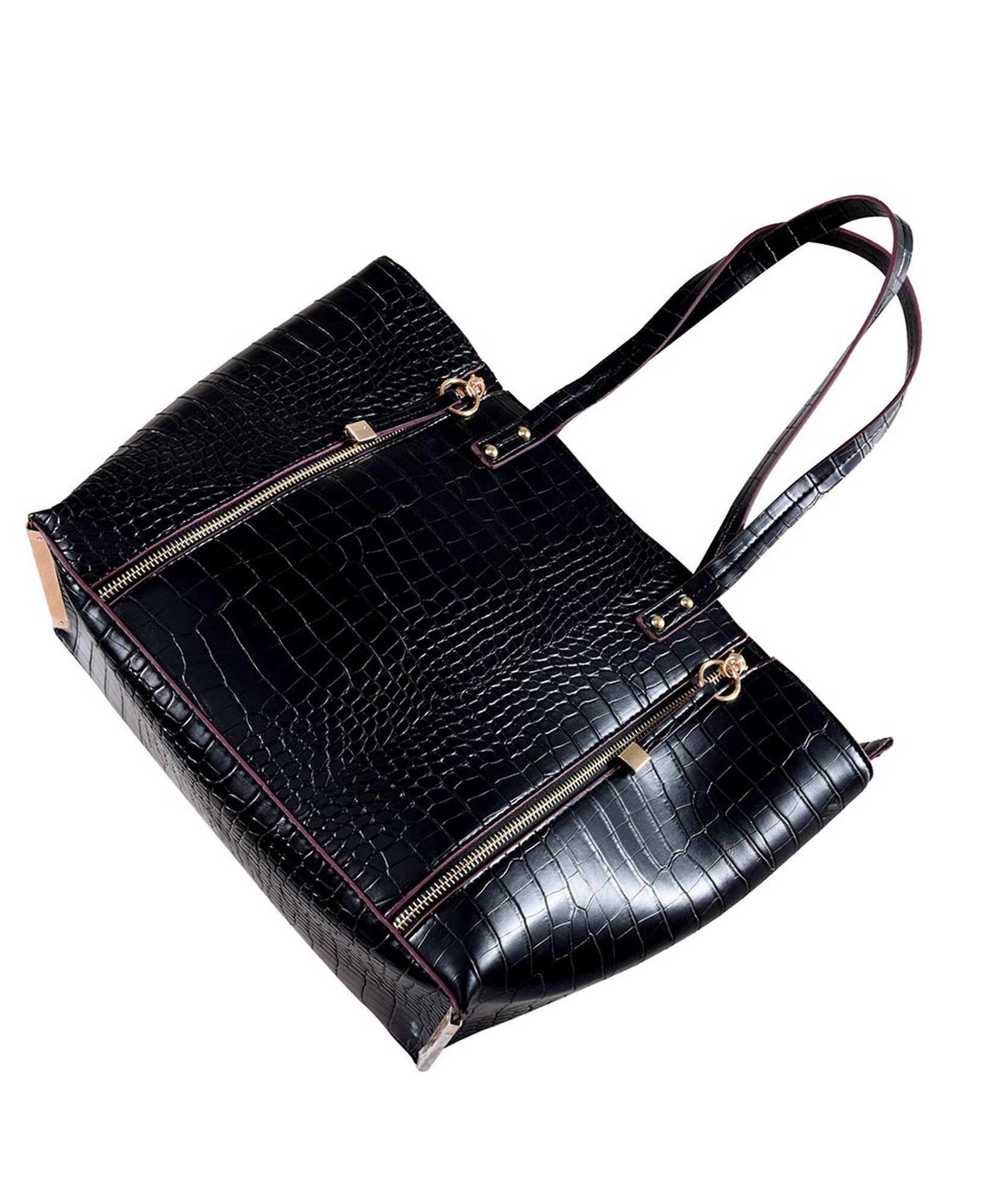 Bolso croco 2 cierres Bolso croco 2 cierres