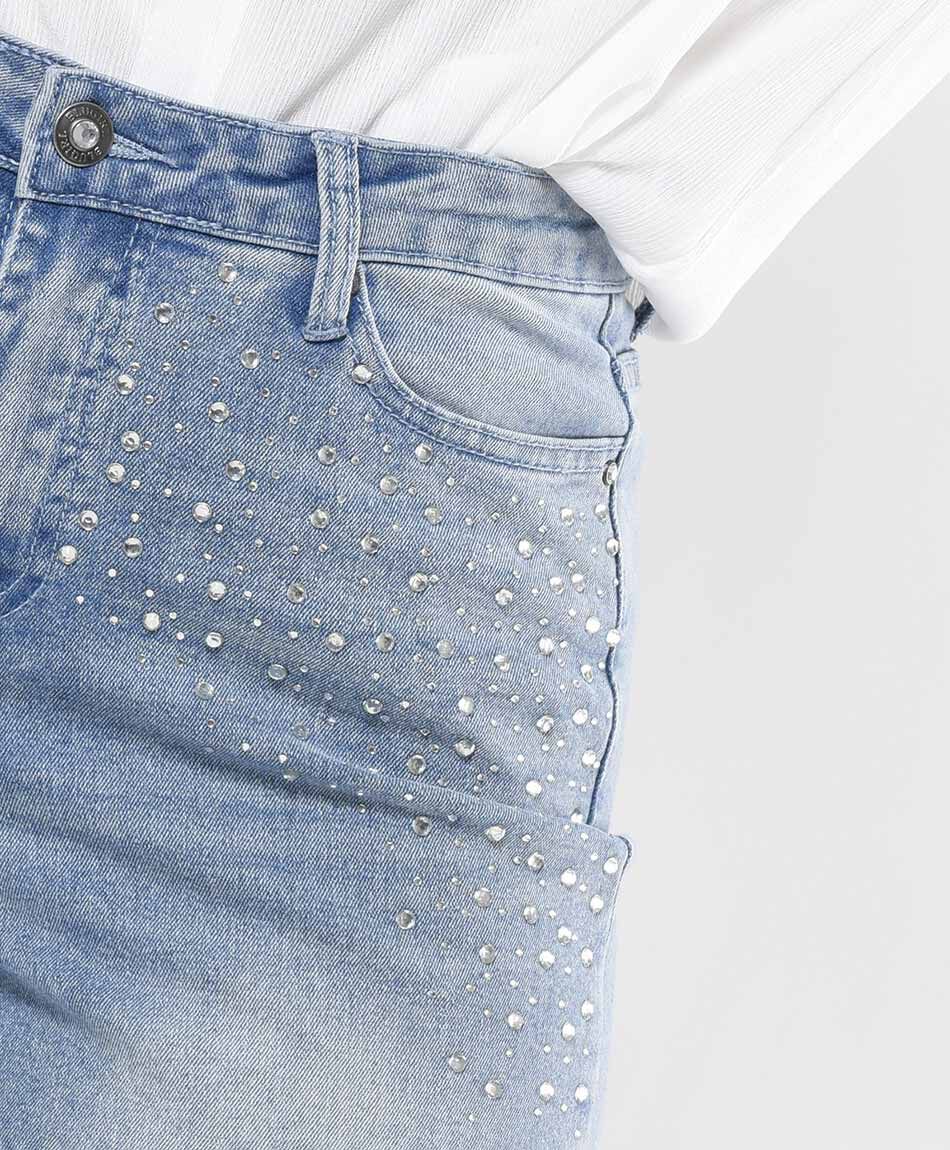 Jeans mujer piedritas wide
