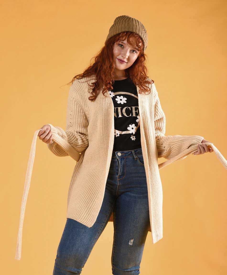 Cardigan con lazo