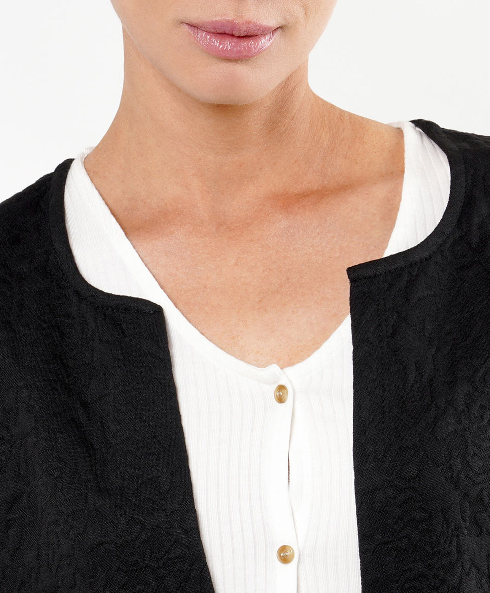 Chaqueta mujer texturizada flores Chaqueta mujer texturizada flores