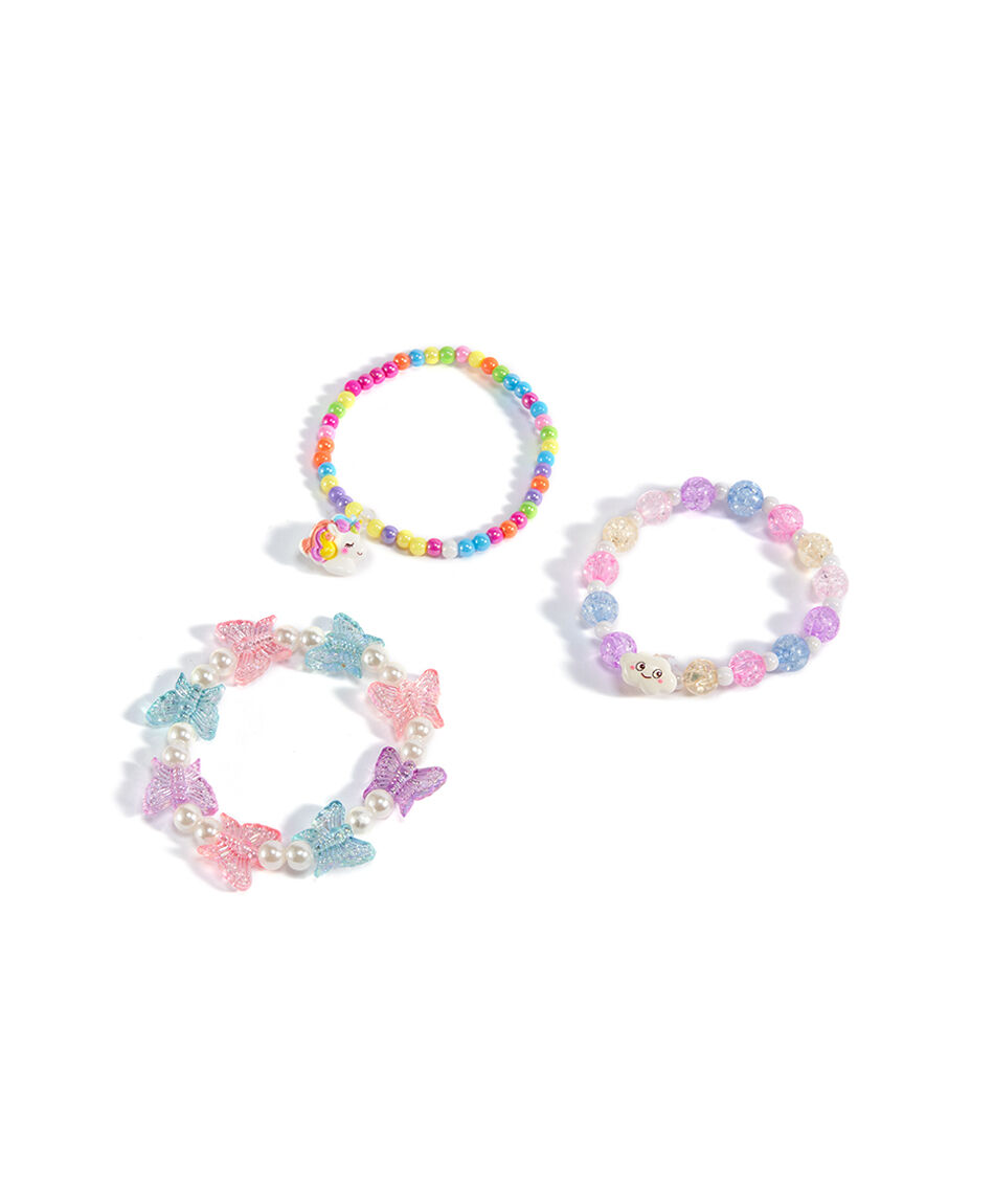 Set 3 pulseras infantil mariposa