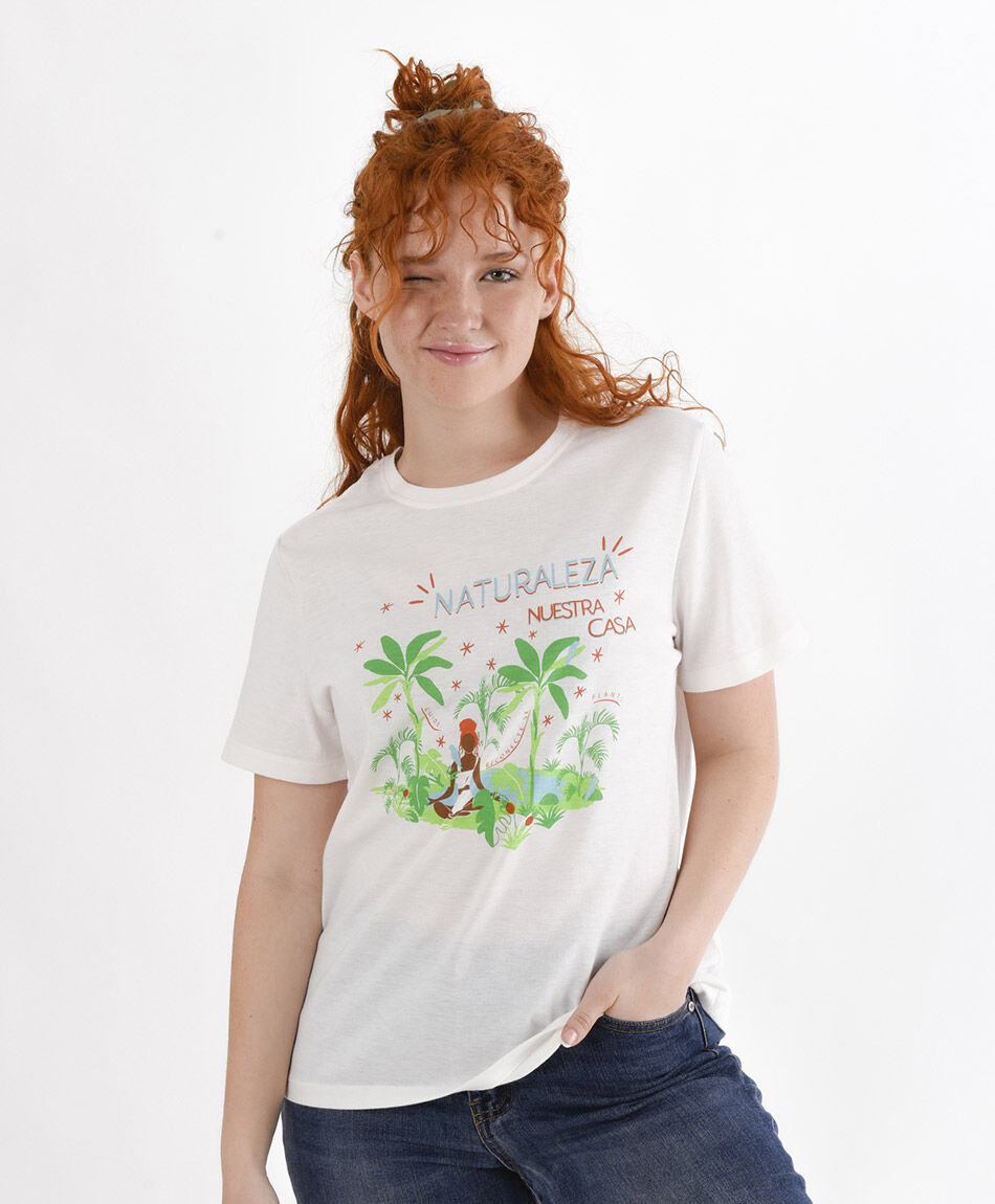 Polera mujer estampado naturaleza