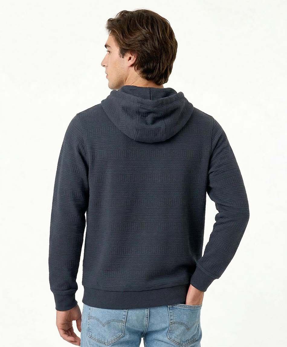 Poler&oacute;n hombre con capucha azul navy