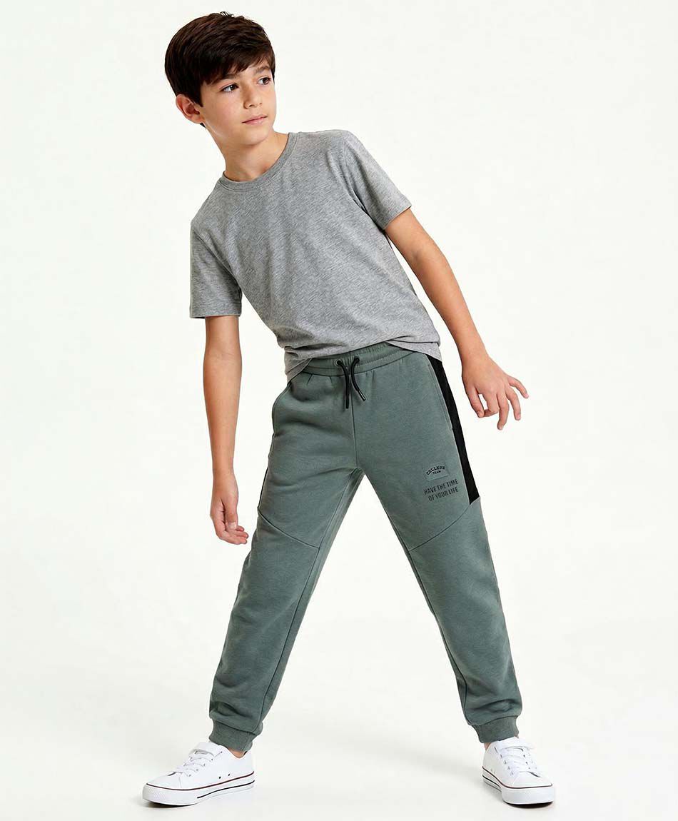 Pantal&oacute;n buzo ni&ntilde;o l&iacute;nea lateral