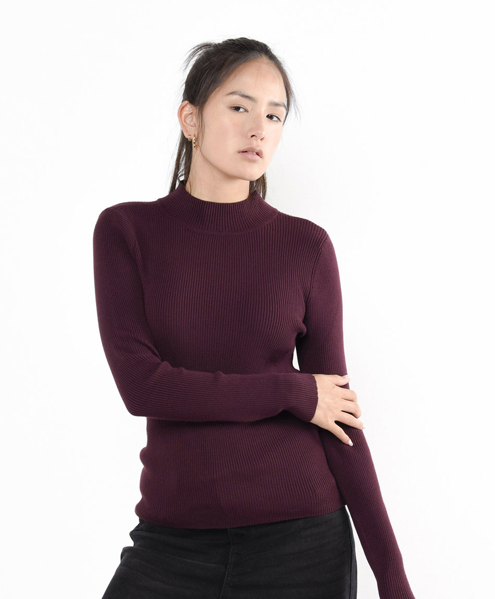 Sweater mujer acanalado ajustado Sweater mujer acanalado ajustado