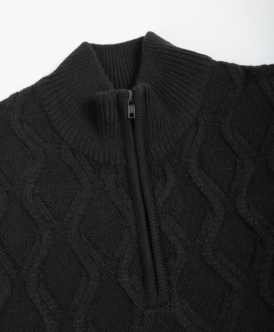 Sweater hombre cierre medio texturizado