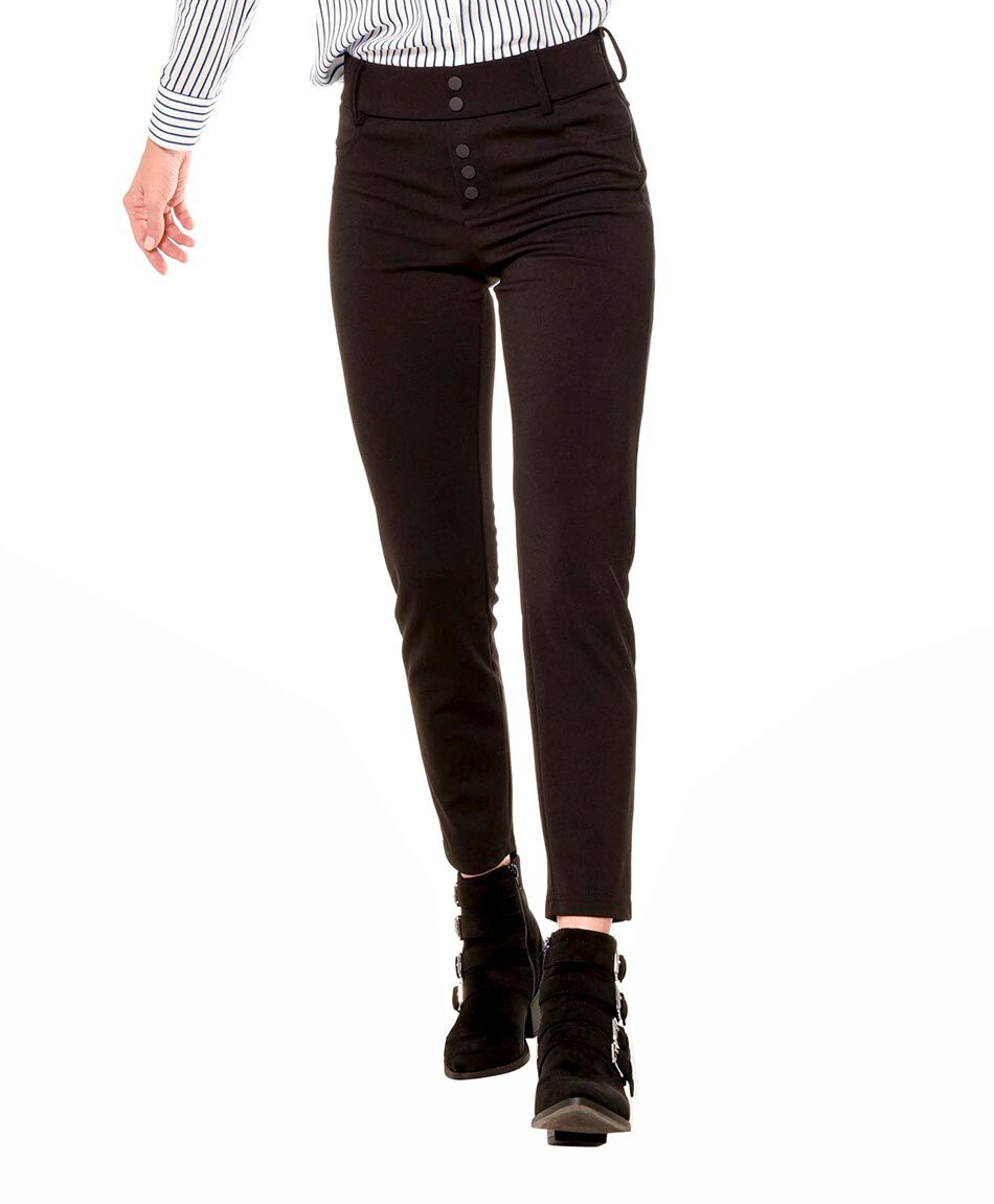 Pantalon tiro alto botones