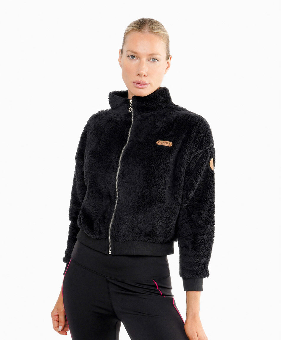 Polar deportivo mujer peludo negro