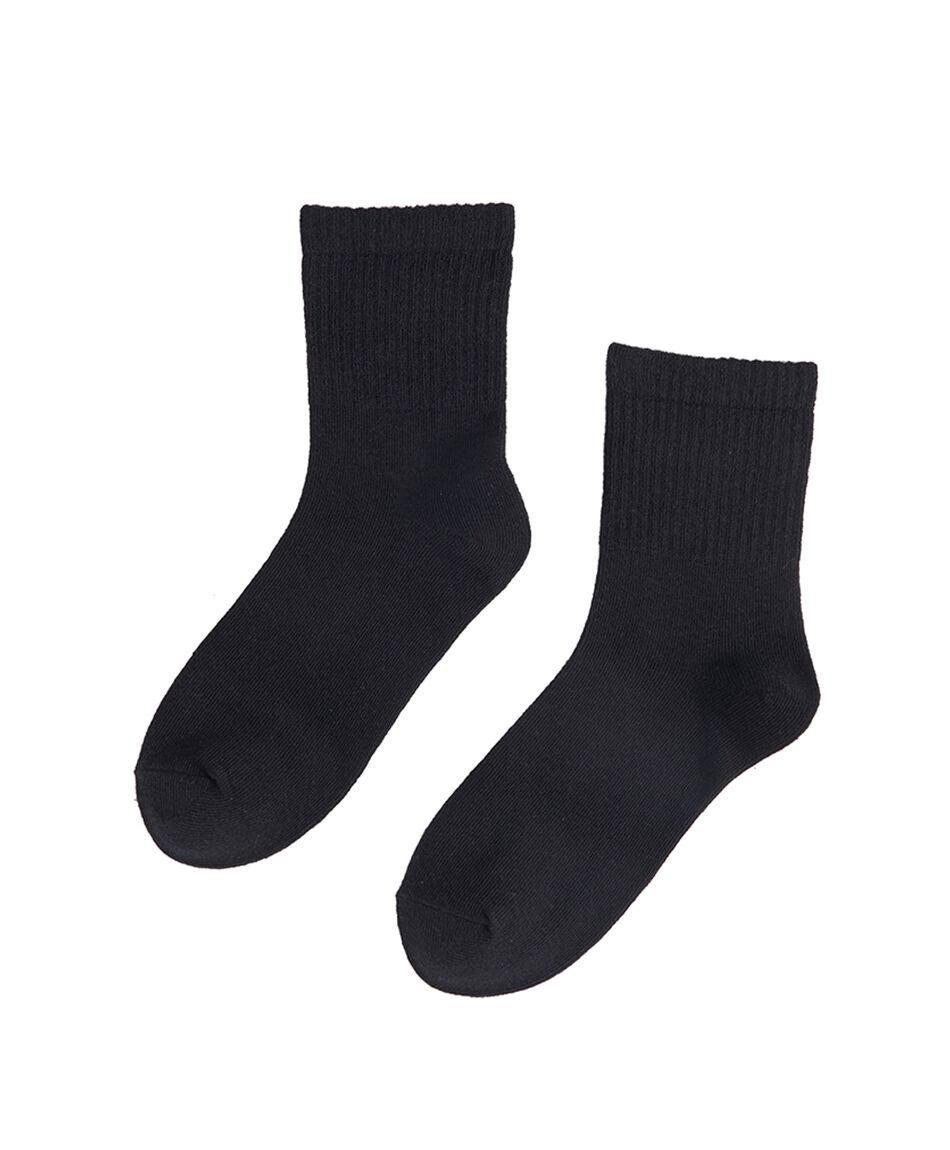 Pack 3 calcetines mujer acanalado negro