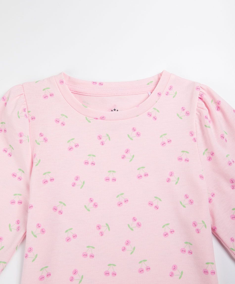 Polera beb&eacute; manga larga cerezas