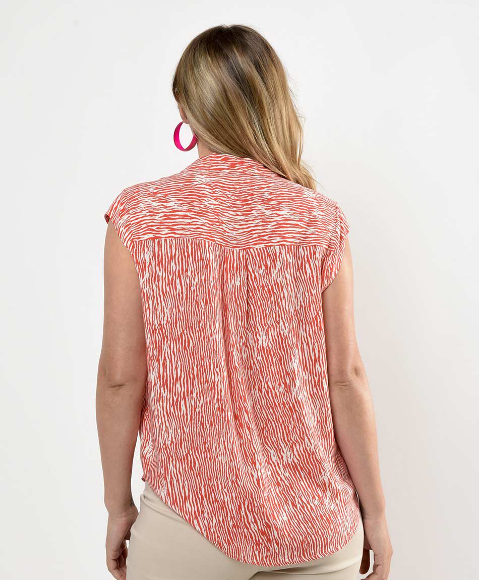 Blusa mujer estampado manga mini