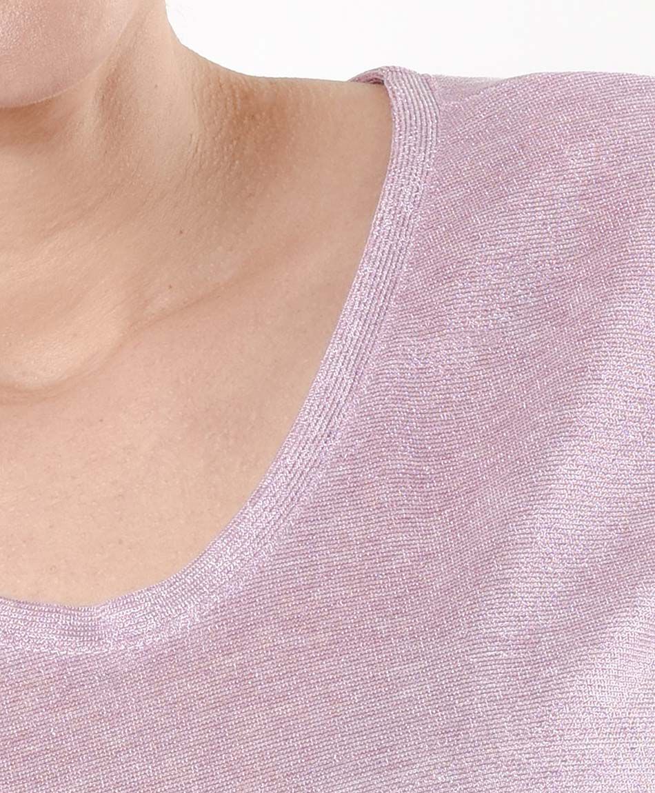 Polera mujer brillante lila