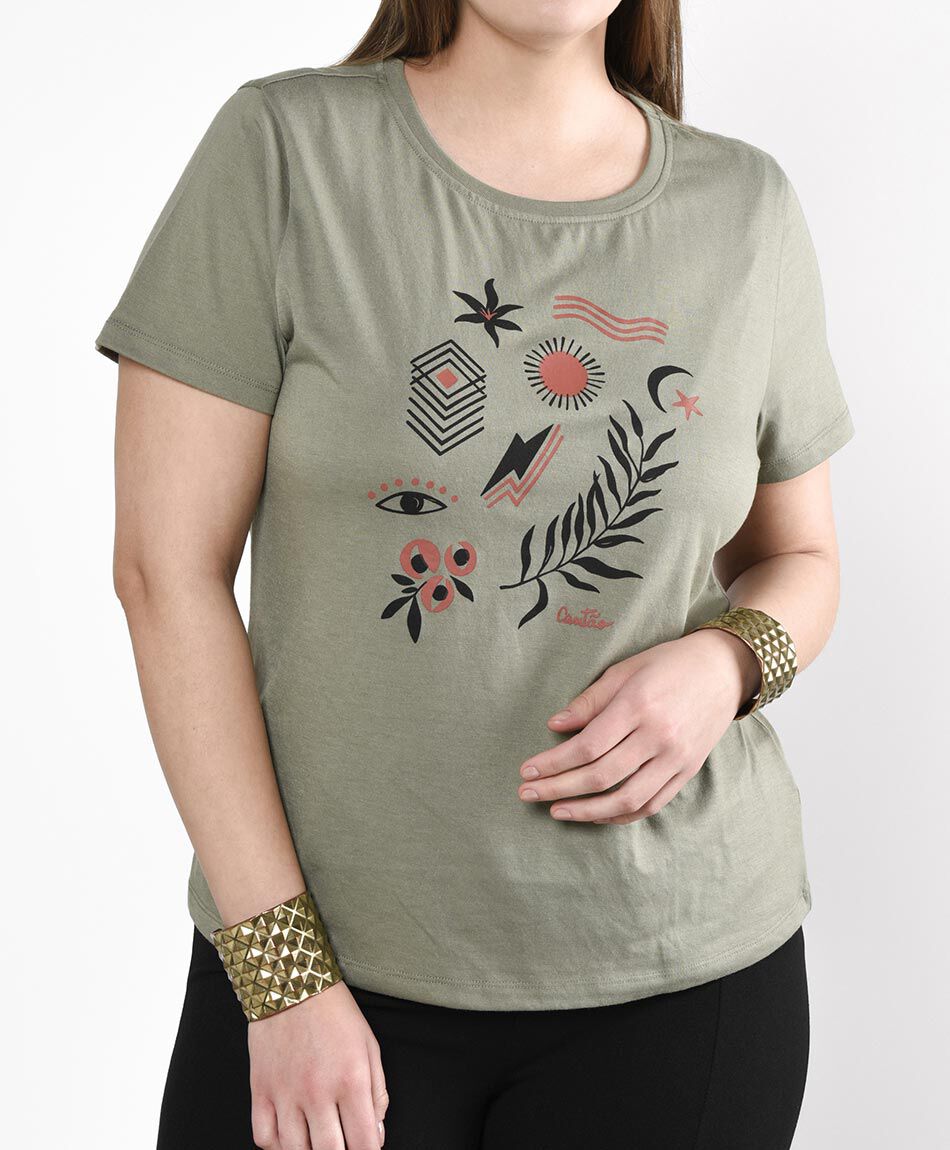 Polera manga corta cuello redondo