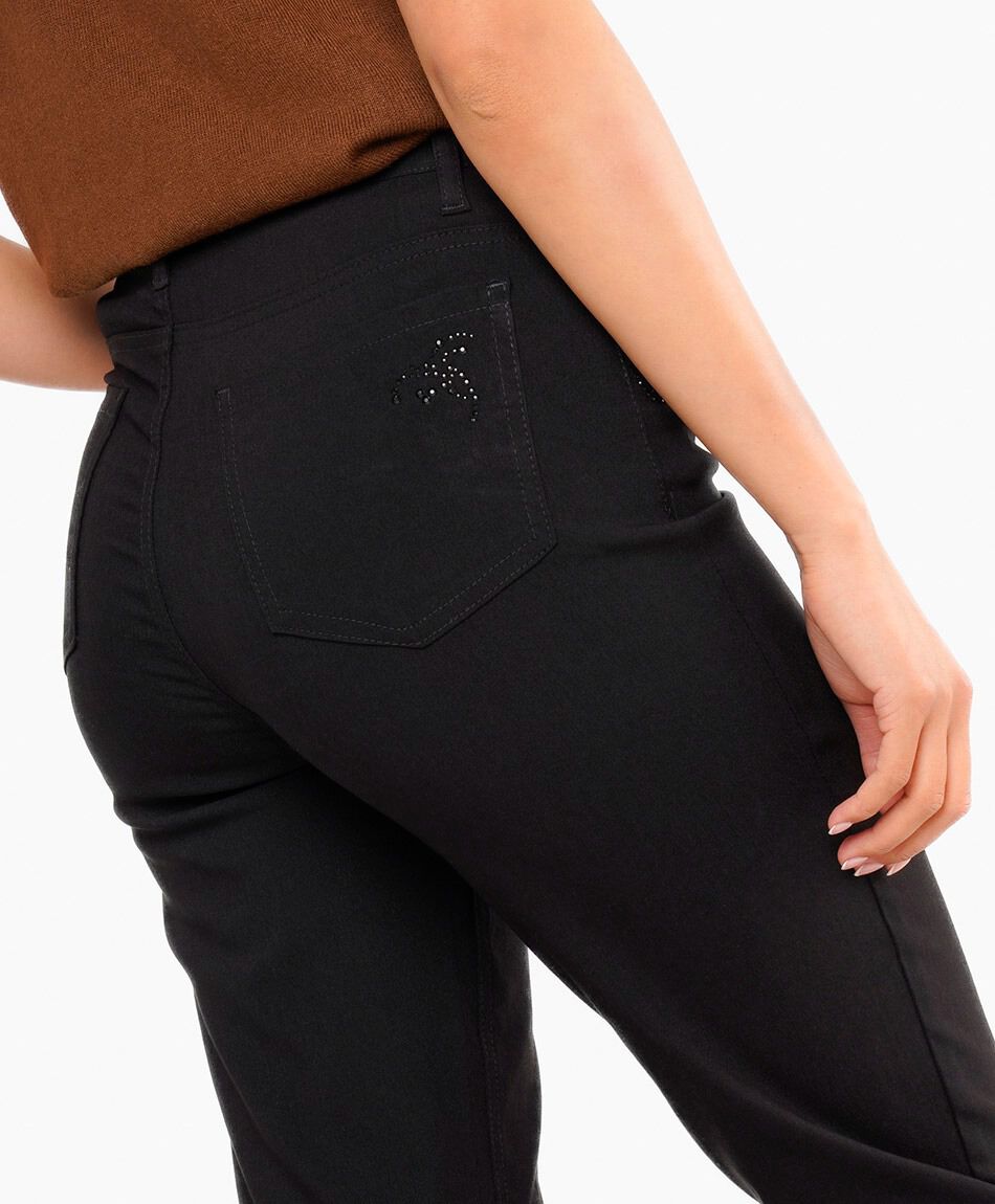 Pantal&oacute;n mujer negro brillitos