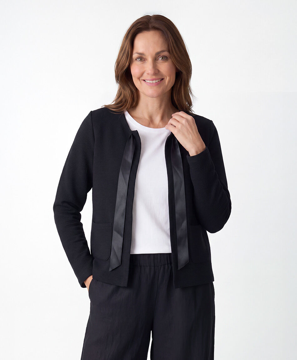 Chaqueta mujer lazo crop