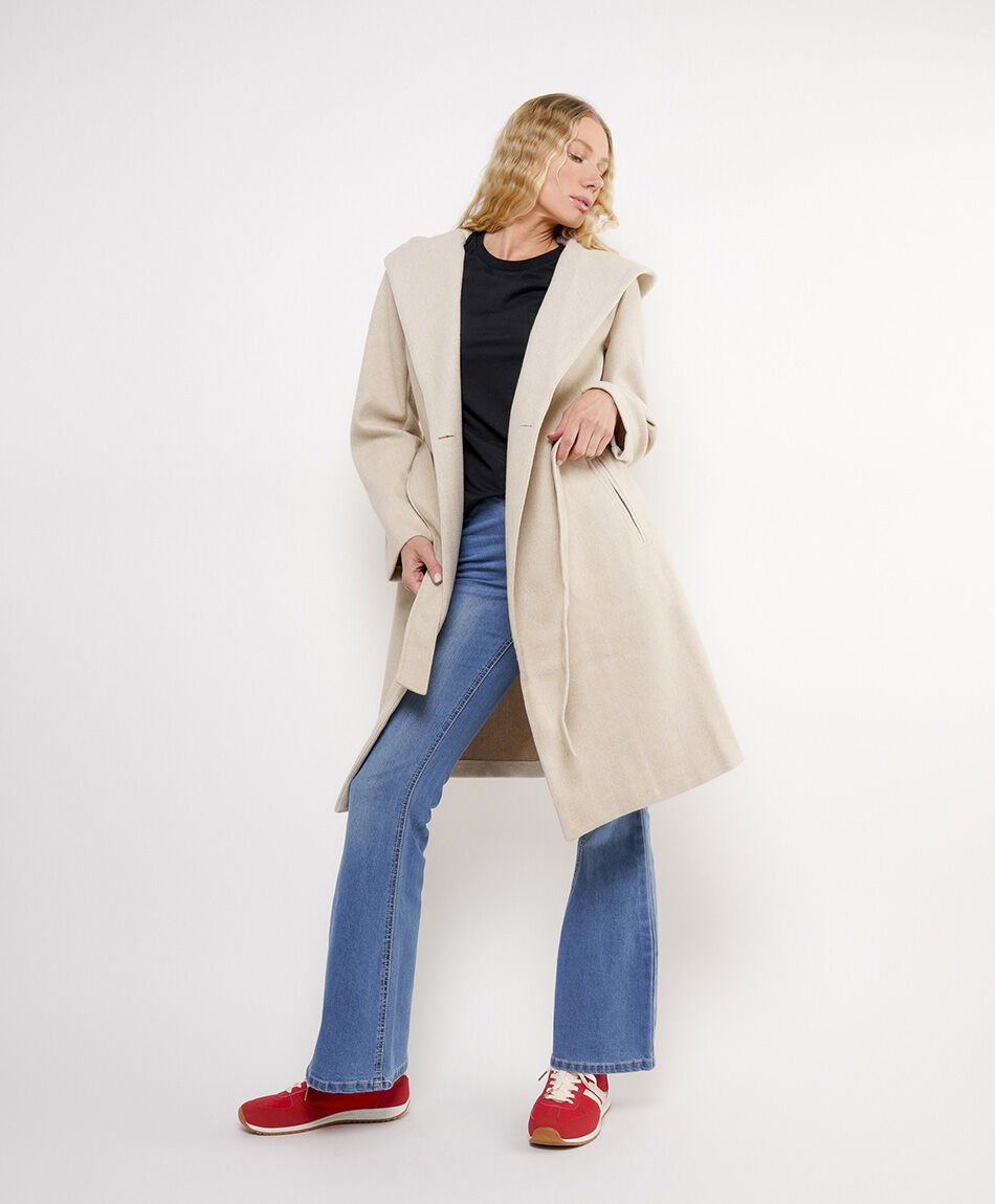 Abrigo mujer largo estilo capa