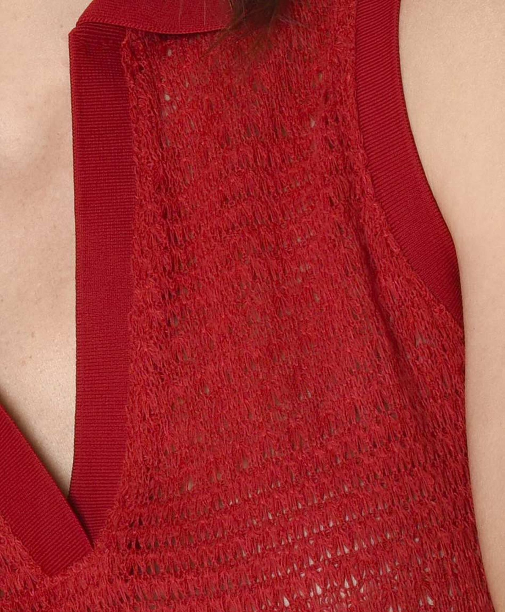 Polera mujer crochet cuello piqué Polera mujer crochet cuello piqué