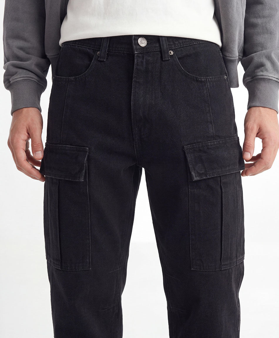 Jeans hombre cargo black