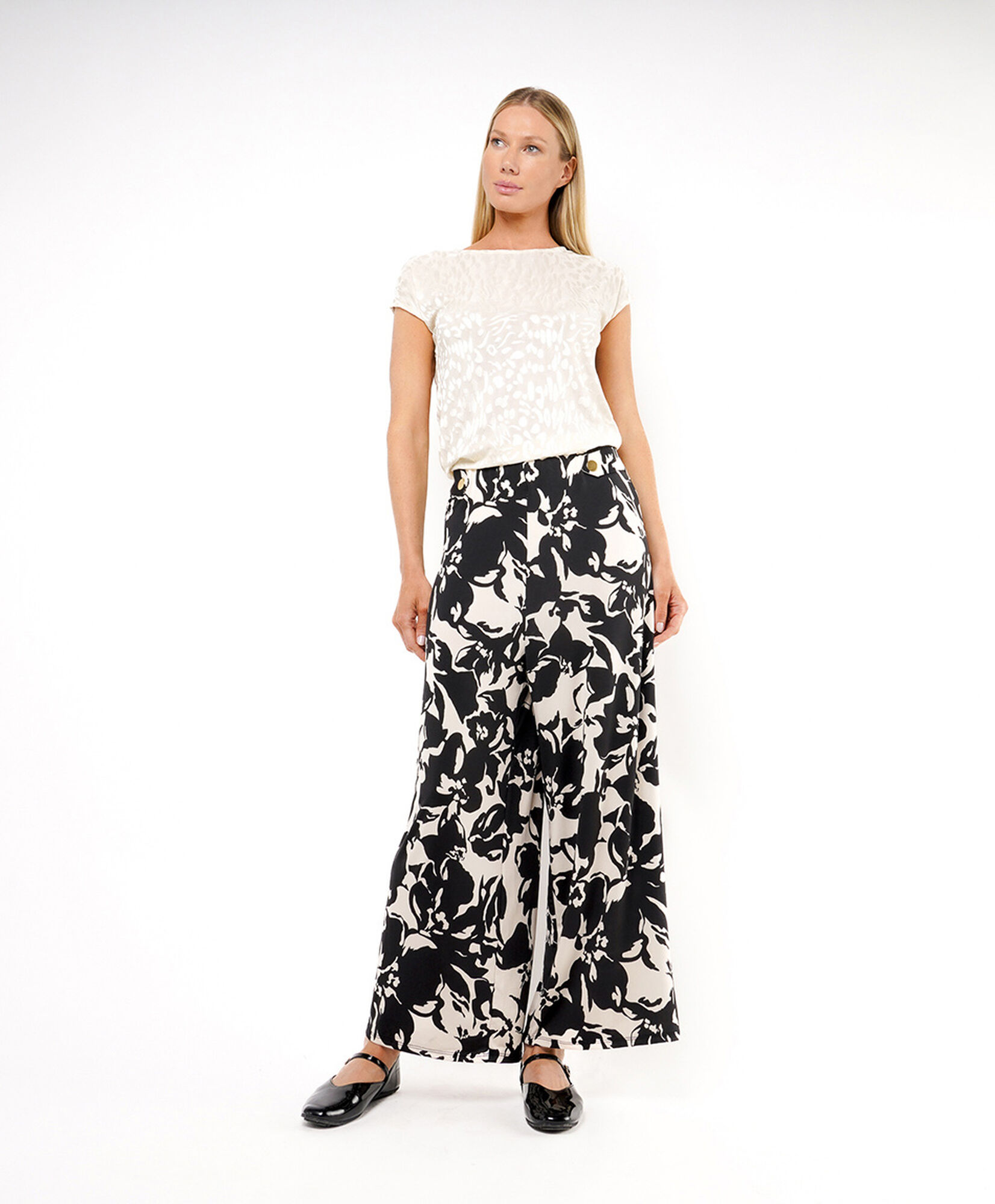 Pantalón mujer broches print Pantalón mujer broches print
