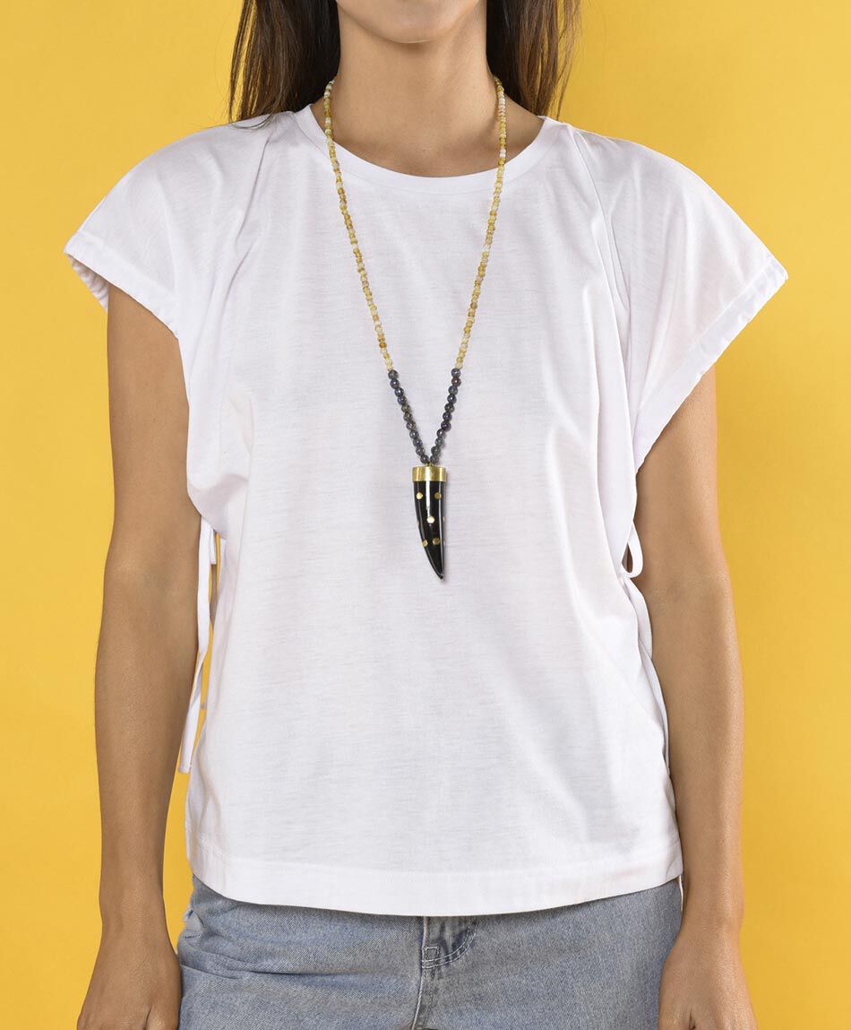 Polera oversize manga mini cuello redondo