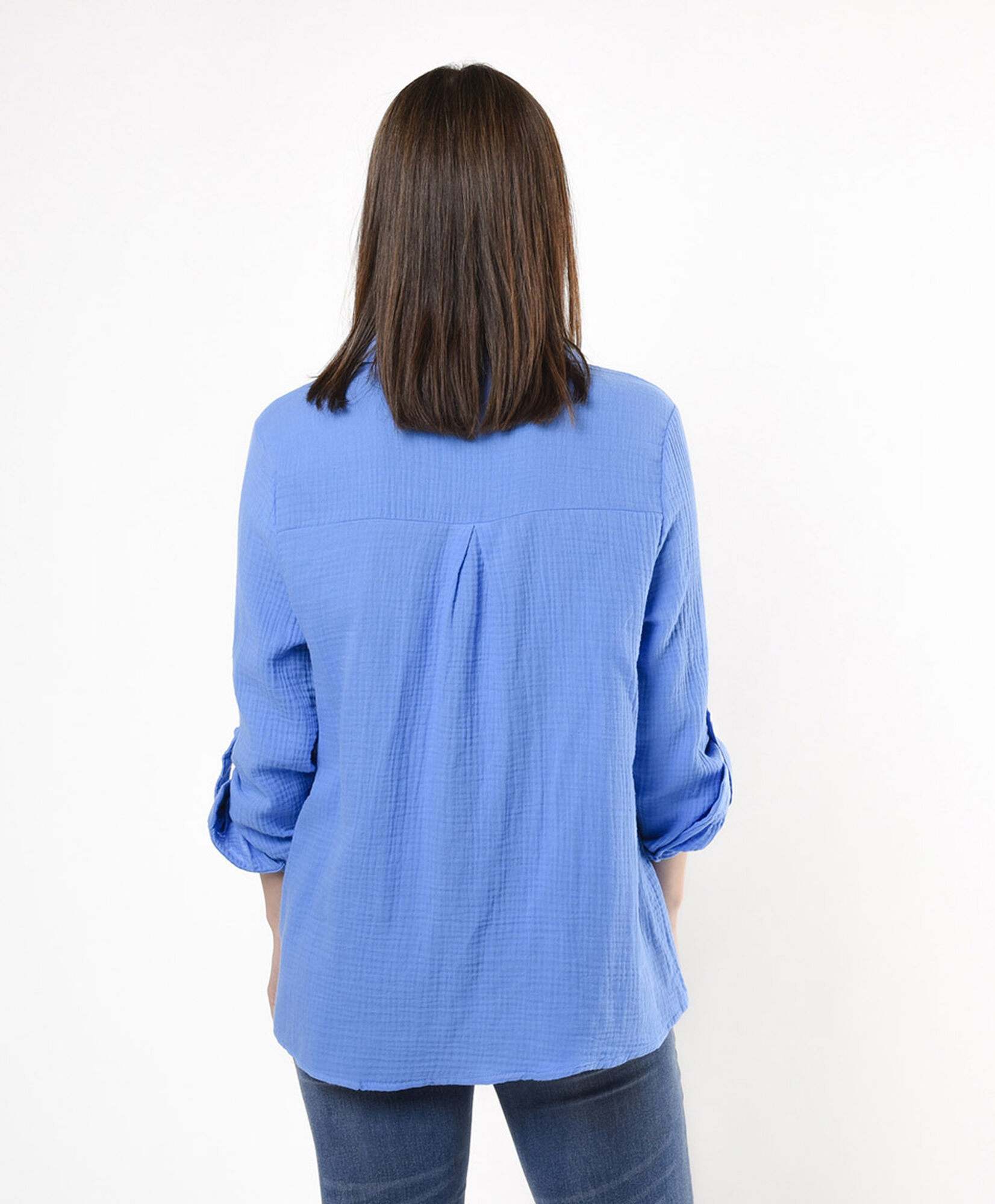Blusa mujer texturizada azul Blusa mujer texturizada azul