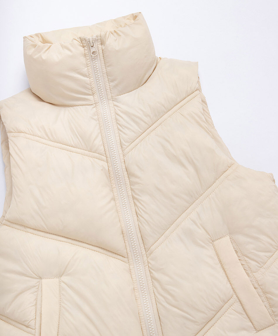 Parka ni&ntilde;a sin mangas beige