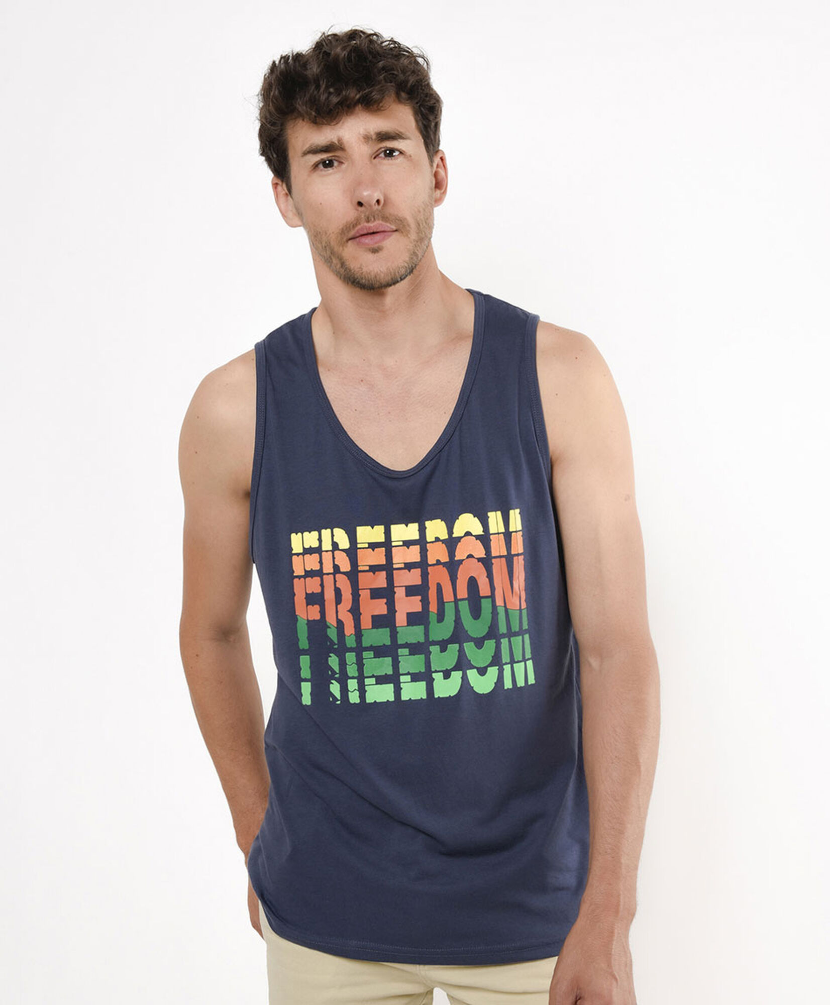 Polera hombre freedom sin mangas Polera hombre freedom sin mangas
