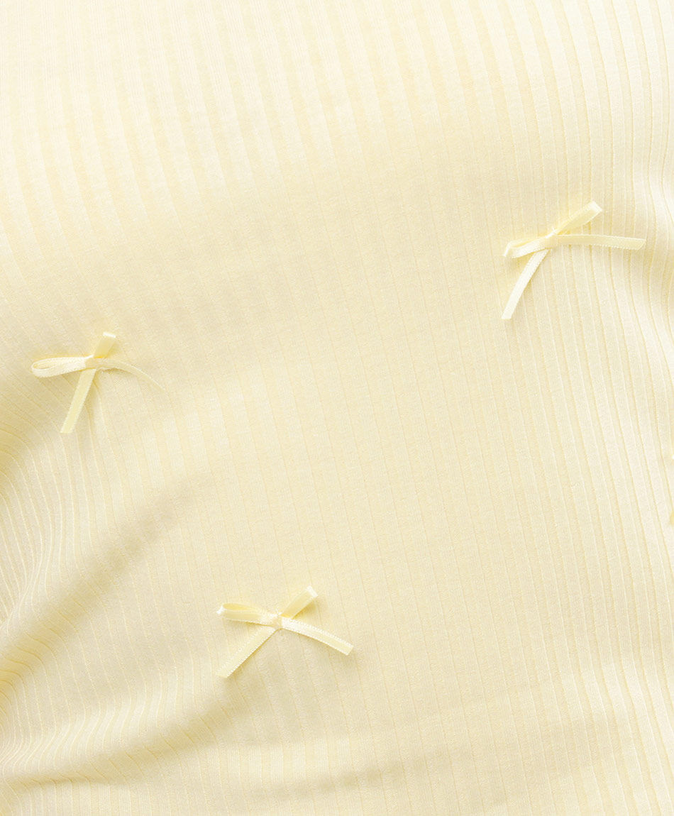 Polera mujer cintas encaje amarillo