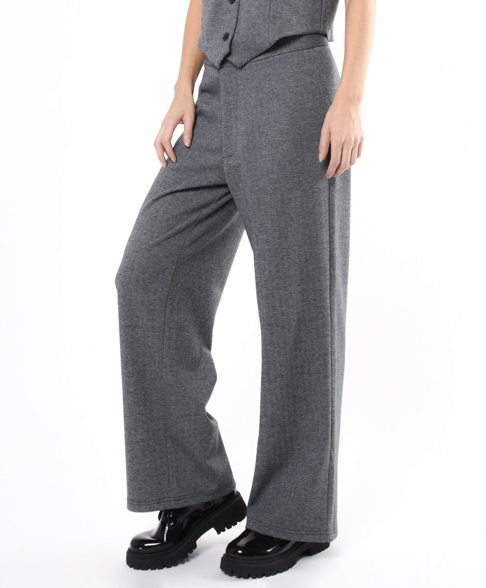 Pantalón mujer gris wide Pantalón mujer gris wide