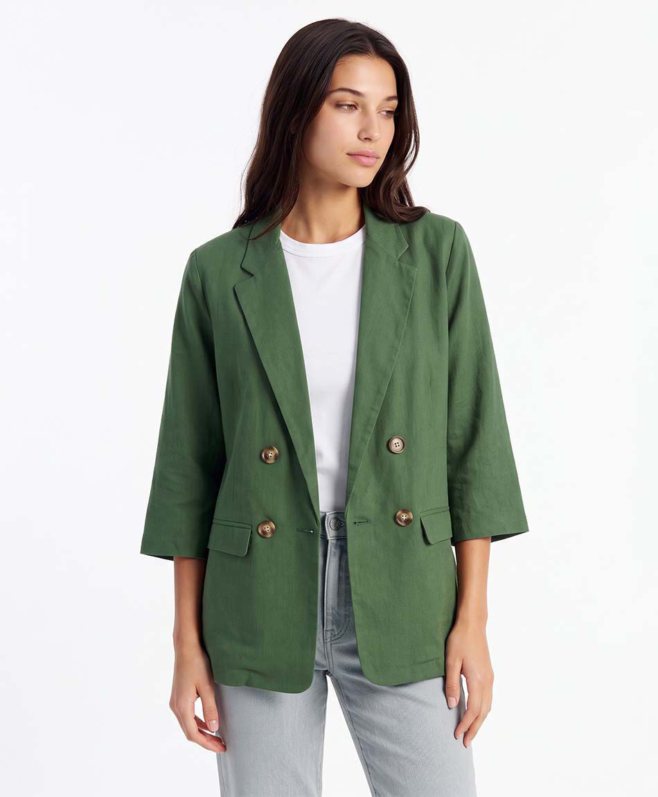 Blazer mujer lino verde